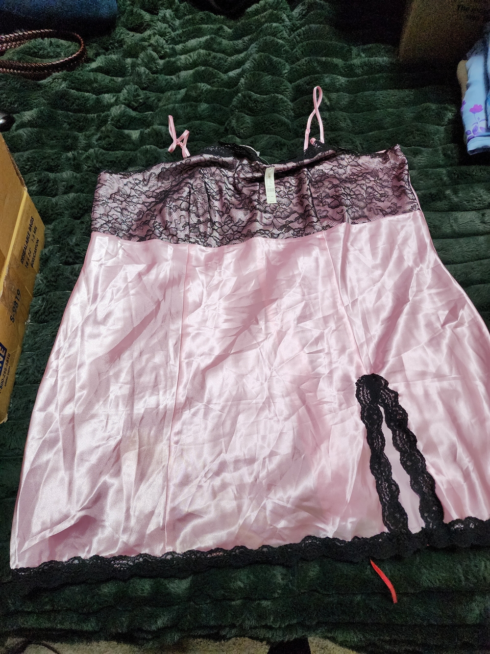 Pink Satin Lace Chemise Nightdress - Cacique